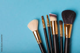 collection of cosmetic makeup brushes