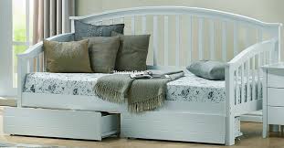 white wood day bed with drawers