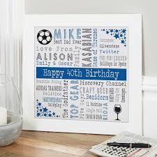 40th birthday personalised gift ideas