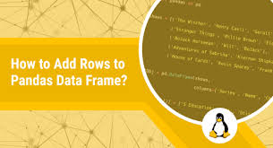 how to add rows to pandas data frame