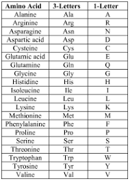 Amino Acid Abbreviations Chart Amino Acid Chart