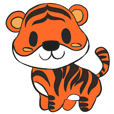 how to draw a cartoon tiger easy