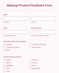 makeup feedback form template