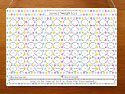Coloured Dots Weight Loss Dry Wipe Whiteboard Chart Dry