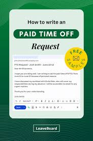 how to write a pto request email