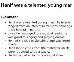 how can you say that hanif was a