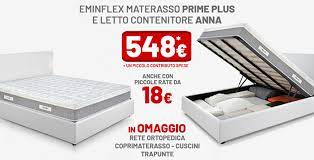 Il letto anna, totalmente made in italy, è disponibile nei colori . Offerta Eminflex Prime Plus