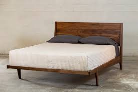 Wood Bed Frame Queen King Mid Century