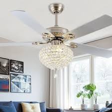 Crystal Ceiling Fan Light Fixture