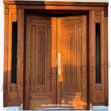 yellow pine wood main double door
