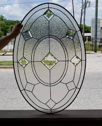 W 341 Elegant Oval Stained Glass