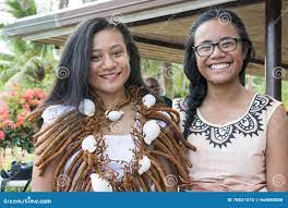 Girls from Island in Tonga, South Pacific. Girls in Typical Raffia Garb  Editorial Image - Image of flowers, dancing: 78831075