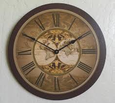 Traditional Old World Map Wall Clock