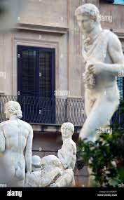 Lewd statues on the Piazza Pretoria (known as the square of Shame),  Palermo, Italy Stock Photo - Alamy