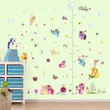Us 1 98 20 Off Diy Cartoon Horse Butterfly Height Measure Growth Chart Home Decal Wall Sticker Kids Room Flora Butterfly Beautiful Nursery Art In