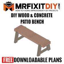 diy wood concrete outdoor bench