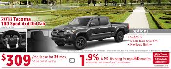 Find the best lease, finance. New 2018 Toyota Tacoma Specials Wichita Truck Purchase Lease Deals
