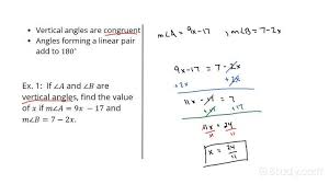 Vertical Angles And Linear Pairs