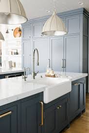 Transitional Kitchen With Blue Gray