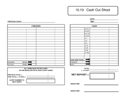 Cash Register Balance Sheet Template Till Shift In Out Free For