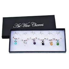 Hoomall 6pcs Crystals Wine Charms Gift
