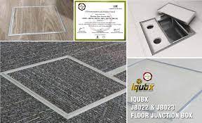 Hardwood, carpet, laminate, tile, linoleum, vinyl Floor Junction Box Iqubx Patent Aluminium Under Floor Junction Box Cable Trunking System Manufacturer
