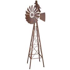 Garden Metal Windmill With Crow