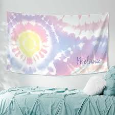 Pastel Tie Dye Personalized Wall Tapestry