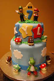 To make the ears and chin, cut the other two cupcakes in half. Mario Cakes Decoration Ideas Little Birthday Cakes