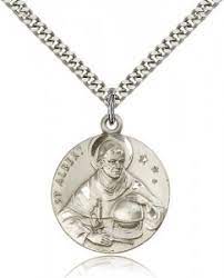saint albert the great medal with necklace
