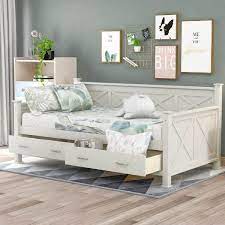white twin size daybed with