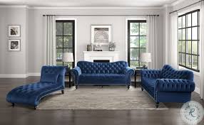 rosalie navy blue living room set