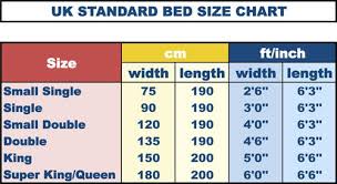 uk standard bed size chart sleep