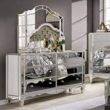 foa7890 mirrored silver bedroom set