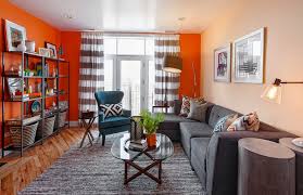 fall into orange living room accents