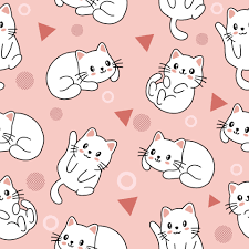 cute little cat seamless pattern