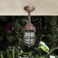 Outdoor Ceiling Lamp Aged Brass