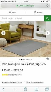 grey jute boucle mat rugs length