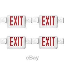 Sunco Lighting 4 Pack Emergency Single Double Sided Exit Sign Led Light Fixture