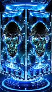 neon tech skull themes 3d icons phone