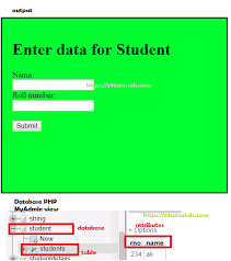 php program to show student info name