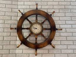 Vintage Nautical Style Wood Ship Wheel