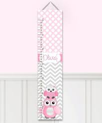 Toad And Lily Pink Gray Personalized Owl Growth Chart Zulily