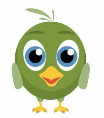 animated clipart green bird open