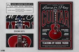 Guitar Lessons Flyer Template V3 Free Posters Design For Photoshop