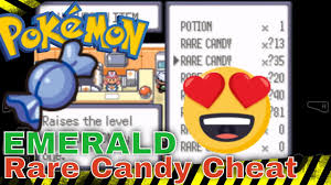 pokemon emerald rare candy gameshark