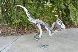 3d Steel Metal Velociraptor Dinosaur