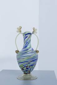 Vintage Colored Murano Glass Vase By