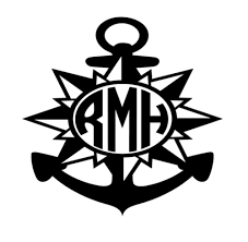 Anchor Nautical Star Monogram Initial