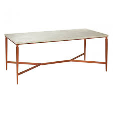 Copper sylvie brushed oak and metal round coffee table. Vanor White Marble Top Coffee Table Copper Iron Marble White Clanbay